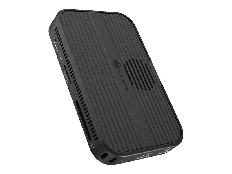 Icy box ib-dk4071m-cu31 7-in-1 USB-c docking station 4k HDMI 60hz m.2 nvme sata SSD enclosure 100w pd card reader black-null
