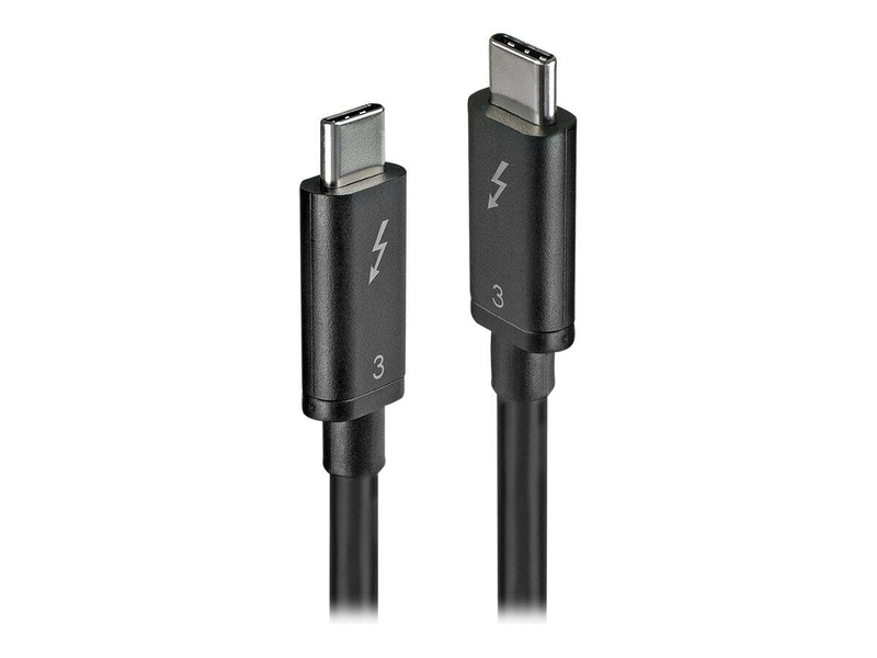 Lindy / thunderbolt cable / USB-c (m) to USB-c (m) / USB 3.1 Gen 2 / thunderbolt 3 / displayport 1.2 / 50 cm / reversible connectors, 4k support / black-null