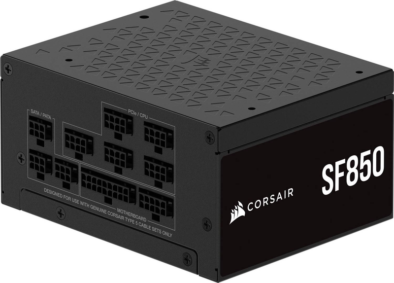 Corsair sf850 850w sfx atx 3.1 psu 80 plus platinum fully modular 12v-2x6 92mm zero-rpm black-null