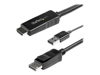 Startech.com 3m HDMI to displayport adapter cable with USB power / 4k 30hz active HDMI to dp 1.2 converter (hd2dpmm3m) / video cable / displayport / HDMI / HDMI, USB (power only) (m) to displayport (m) / 3 m / black / 4k support, active, , medium