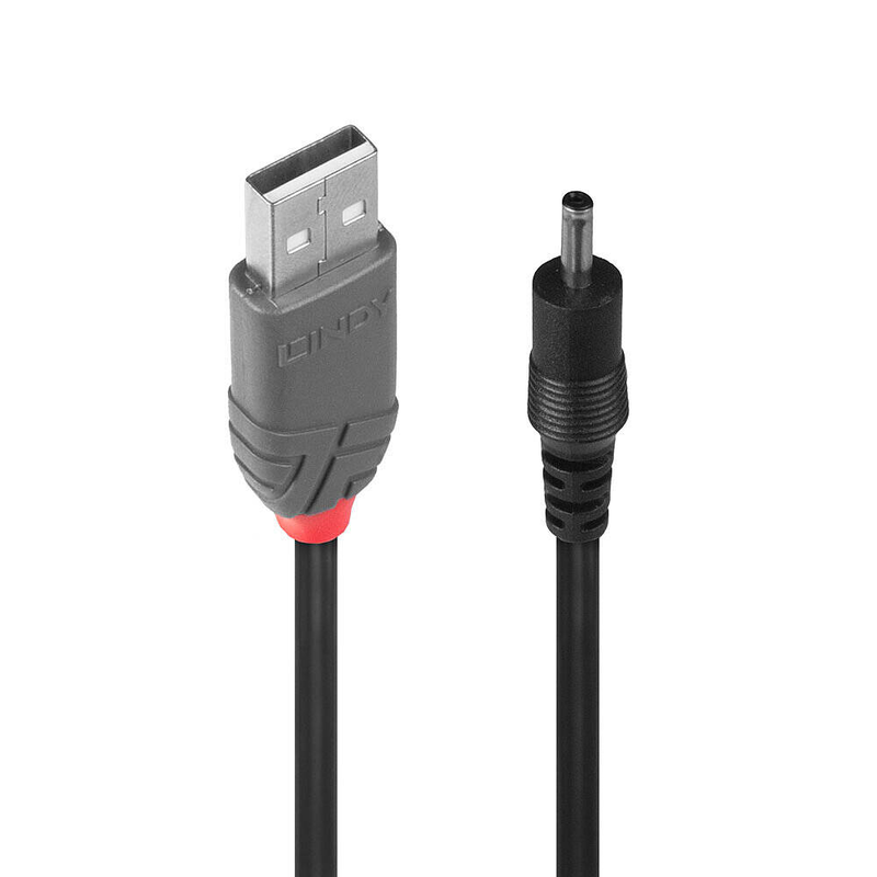 Lindy - USB power cable - dc jack 3.5 x 1.35 mm (m) to USB (power only) (m) - 1.5 m - black-null