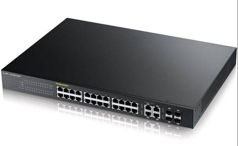 Zyxel gs1920-24hpv2 28-port smart managed poe+ switch 24x gigabit + 4x combo 375w nebulaflex-null