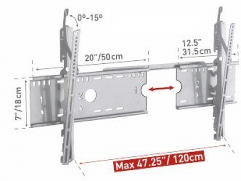 Barkan 61-41 tilting wall mount for 50 to 65 inch, , medium-null