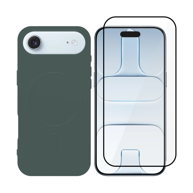 iPhone 17 Air MagSafe silicone case & full face glass green set &theta;ή&kappa;&eta; &kappa;&iota;&nu;&eta;&tau;&omicron;ύ &-null