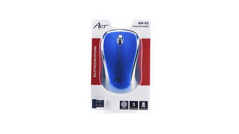 Art optical wireless mouse USB am-92 blue, , medium-null