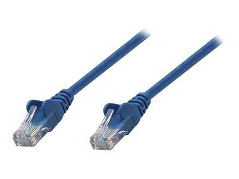 Intellinet network cable cat5e utp | rj45 male to rj45 male | 0.5 m | blue | gold plated contacts | snag free boots | strain relief-null