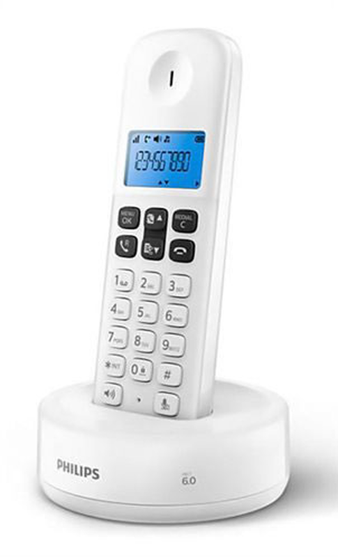 Philips d1611w/grs white (greek menu) wireless phone open listening, illuminated screen and 50 memory-null