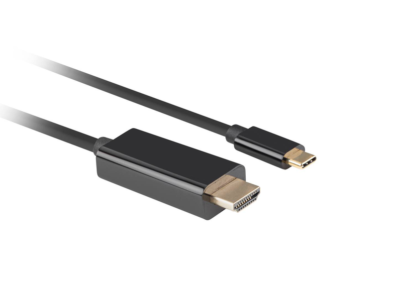 Lanberg ca-cmhd-10cu-0018-bk / 1.8 m / USB Type-C / HDMI / male / male / straight / USB-c(m)->hdmi(m) cable 1.8m 4k 60hz / black-null