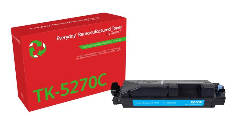 Xerox everyday remanufactured toner cyan repla - everyday remanufactured toner cyan replaces kyocera tk-5270c, , medium-null