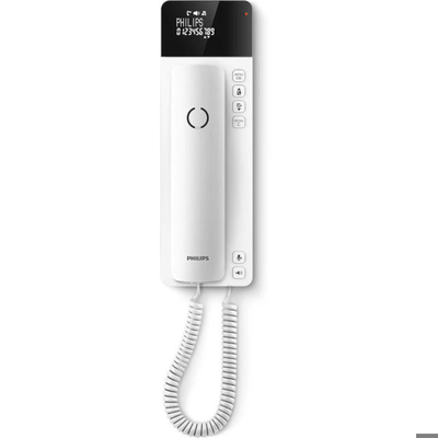 Philips m110w/grs white corded gondola phone with display and open listening headset compatible, White, medium