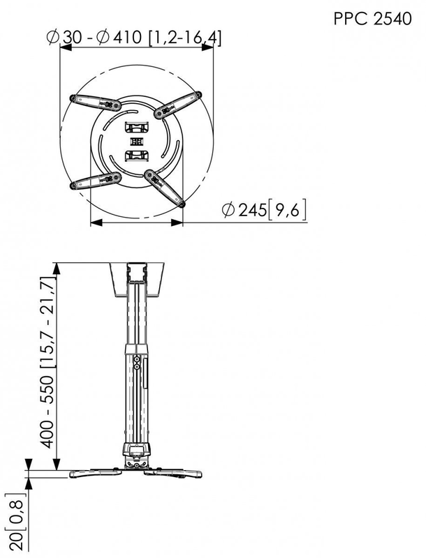 Vogels ppc2540 projector ceiling kit 25kg 40-55cm, , medium-null