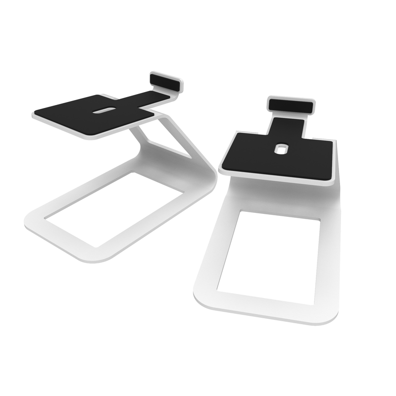 Kanto se4 elevated desktop speaker stands for midsize speakers - white, pair-null