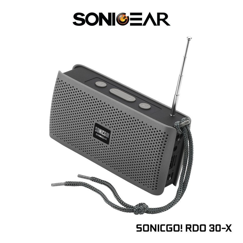 Sonicgear sonicgo! Rdo30-x portable bt/fm/USB speaker gray, , medium-null
