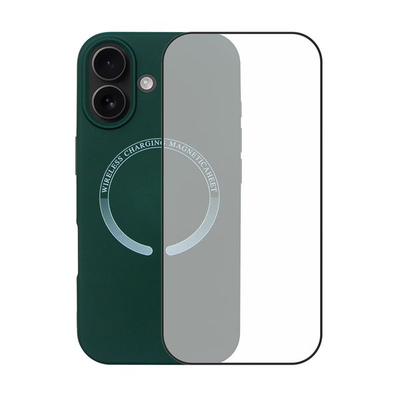 iPhone 17 MagSafe silicone case & full face glass green, Green iPhone 17 MagSafe silicone case & full face glass green, Green, medium