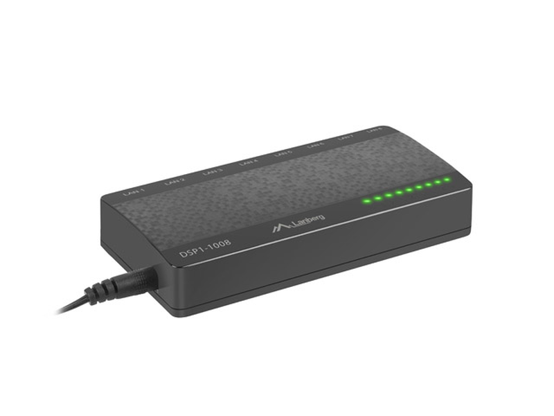 Lanberg dsp1-1008 8-port gigabit unmanaged desktop switch | plug & play, , medium-null