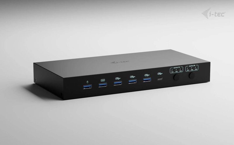 I-tec c31kvmdockpdpro USB-c kvm docking station pro 3 hosts dual display 2x HDMI 4k60 gigabit lan 92w pd black-null