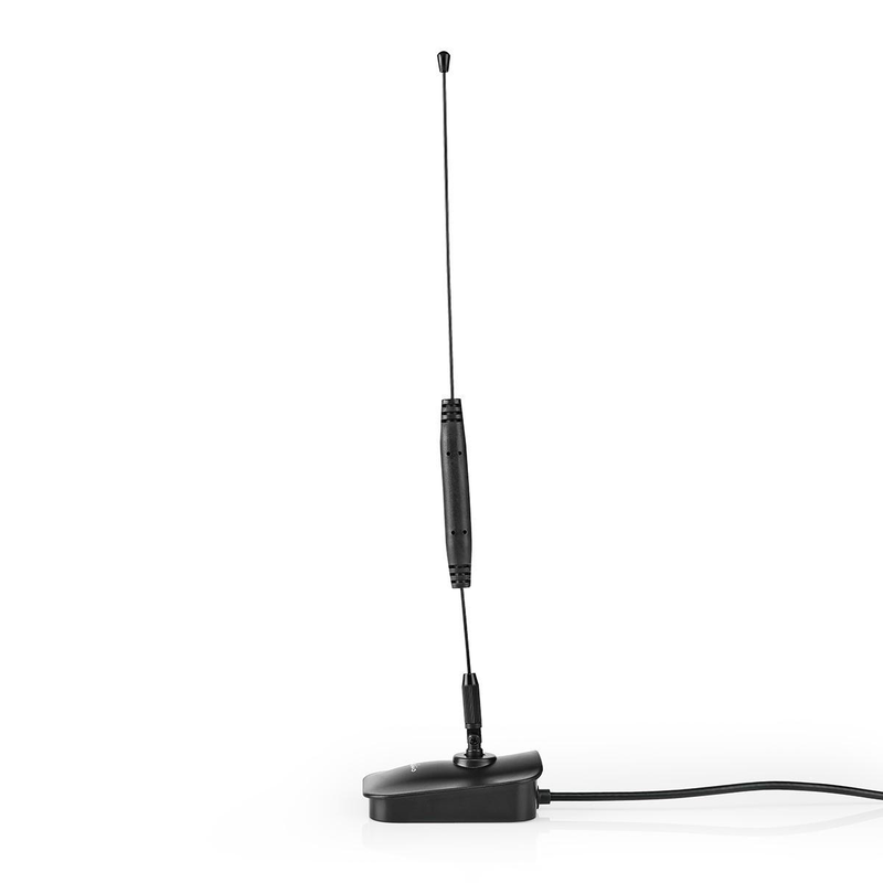 Indoor hdTV antenna 0 - 15 km gain 22 db vhf / uhf / fm black, , medium image number null