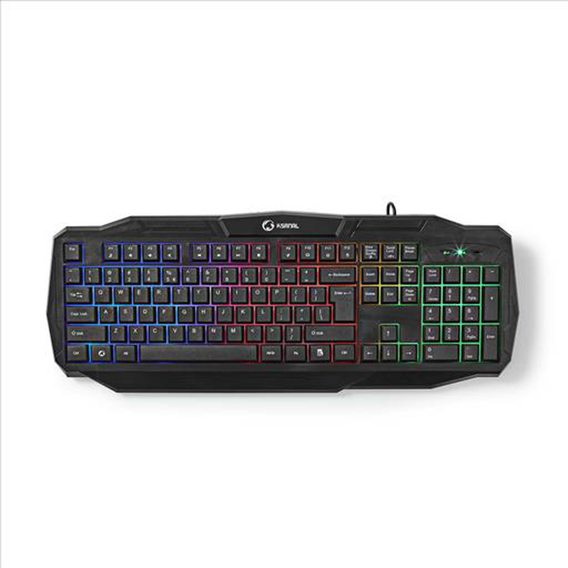 Wired gaming keyboard USB 2.0 us international layout black, , medium-null