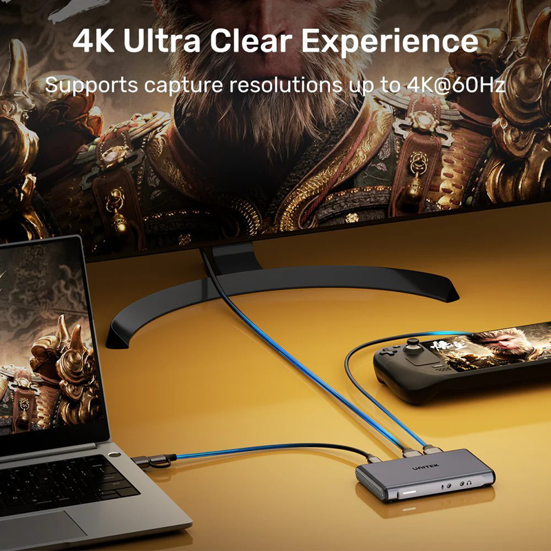 Product image: Unitek capture card 4k60hz 3.5mm audio & dual HDMI loop out v1177a, , medium-null