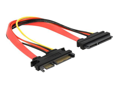 Delock / sata extension cable / serial ata 150/300/600 / sata combo (m) to sata combo (f) / 20 cm, , medium