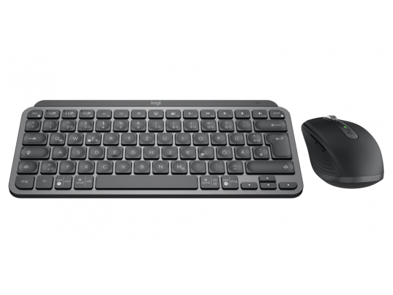 Logitech mx keys mini combo for business - keyboard and mouse set - backlit - wireless - 2.4 GHz, bluetooth le - qwertz - german - graphite, , medium-null