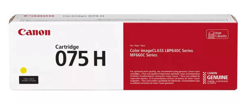 Canon 075 h high capacity yellow toner cartridge 6366c002 for canon i-sensys mf660c/lbp640 series up to 2,500 pages-null