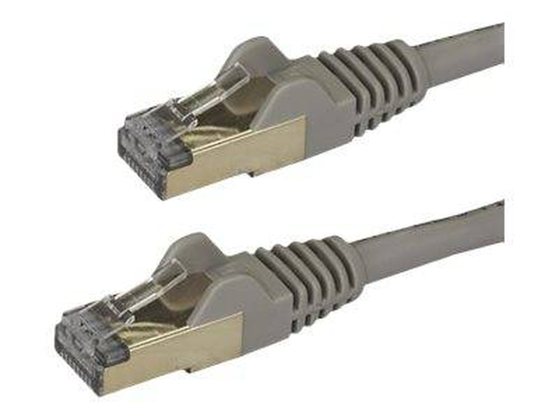 Startech.com 0.5m gray cat6a&nbsp;shielded ethernet patch cable &nbsp;rj-45 (m) / stp / cat6a / snagless / grey-null