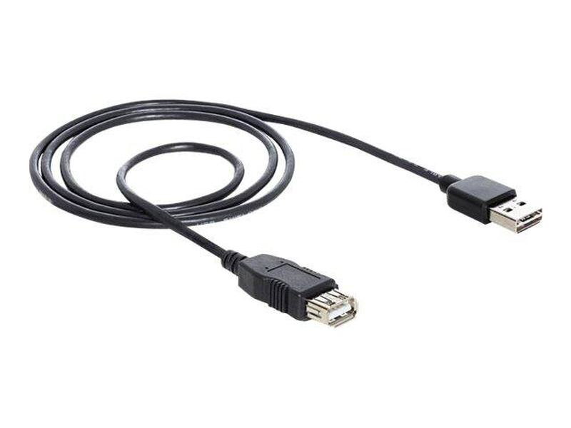 Delock easy-USB / USB extension cable / USB (f) to USB (m) / USB 2.0 / 2 m / black-null