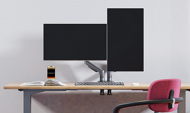Product image: Nbmounts f160-b - dual arm gas desktop monitor mount-null