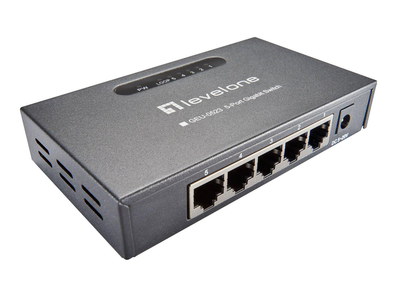 Levelone geu-0523 5-port gigabit ethernet switch | unmanaged | black, , medium-null