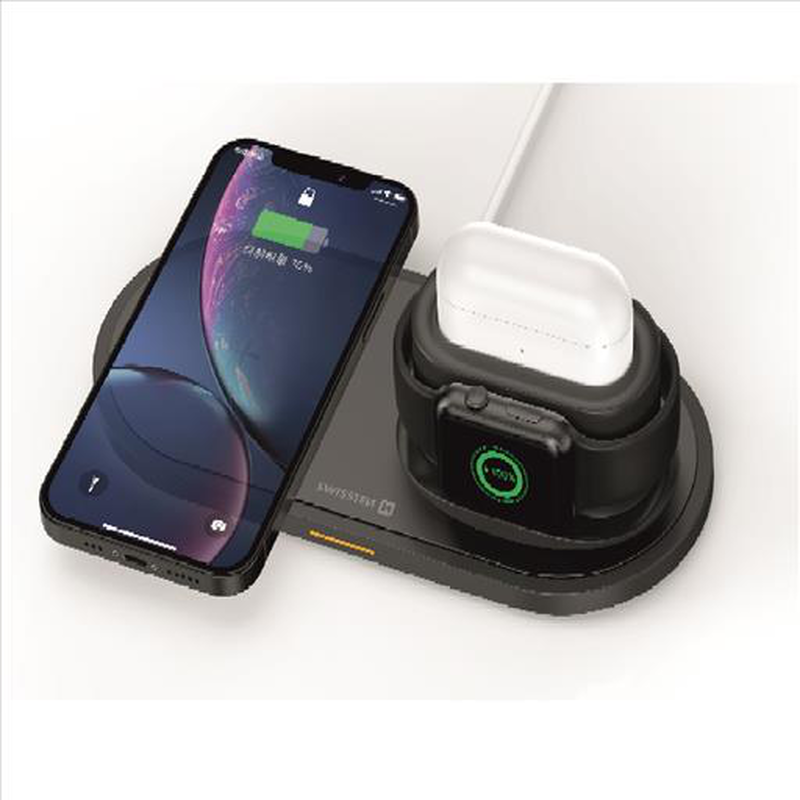 Swissten wireless 3 in 1 charger 15w black, , medium image number null