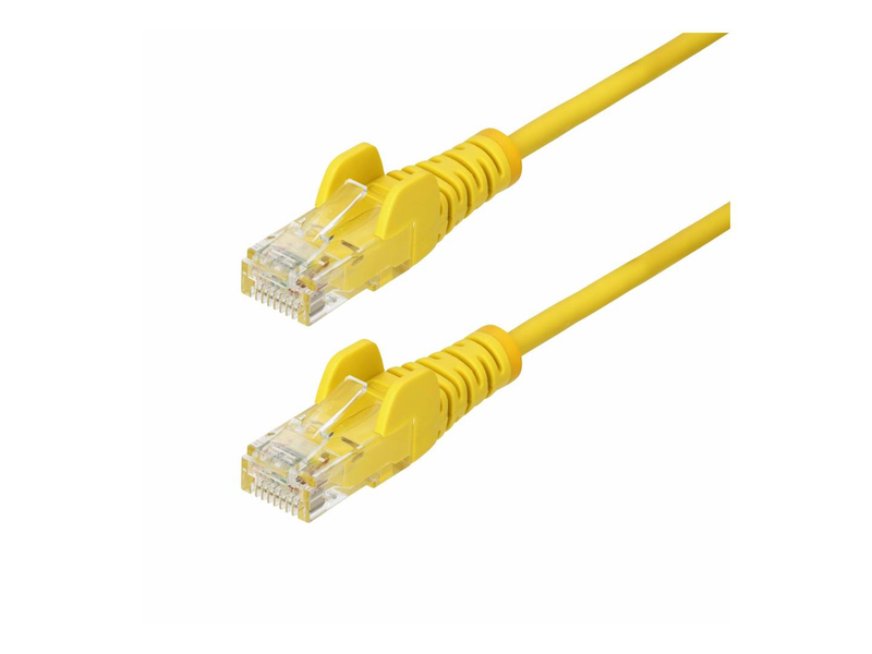 Startech.com 10m yellow slim cat6 ethernet cable, snagless, 28awg, lszh / patch cable / rj-45 (m) to rj-45 (m) / 10 m / 3.6 mm / utp / cat 5/5e/6 / ieee 802.3bt / halogen-free, snagless, stranded copper / yellow-null
