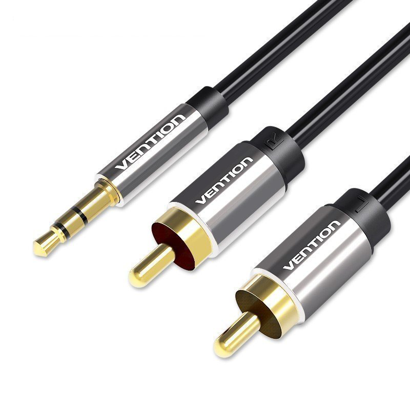 Vention audio 3.5mm to 2rca m-m cable metal 3.0m bcfbi, , medium-null