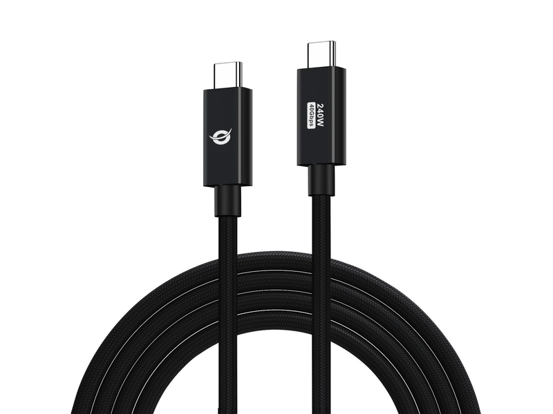 Conceptronic etta04b20 USB 4.0 Gen 3 c-c pd 3.1 240w cable 2m, 48v 5a, 40GBps, e-mark, 2 m, USB c, USB c, USB4 Gen 3x2, 40GBit/s, black-null