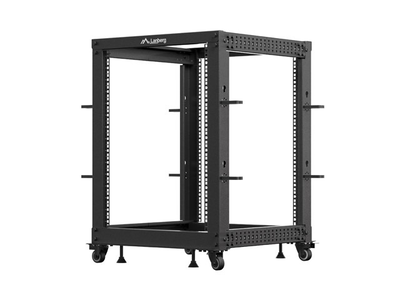 Lanberg open rack 19 15u adj.depth 600-1000mm black, , medium