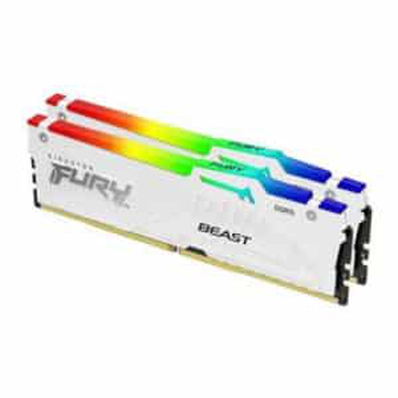 Kf560c30bweak2-32 6000mhz 32GB (2*16GB) ddr5 dimm white cl30 fury beast rgb kit kingston, , medium image number null