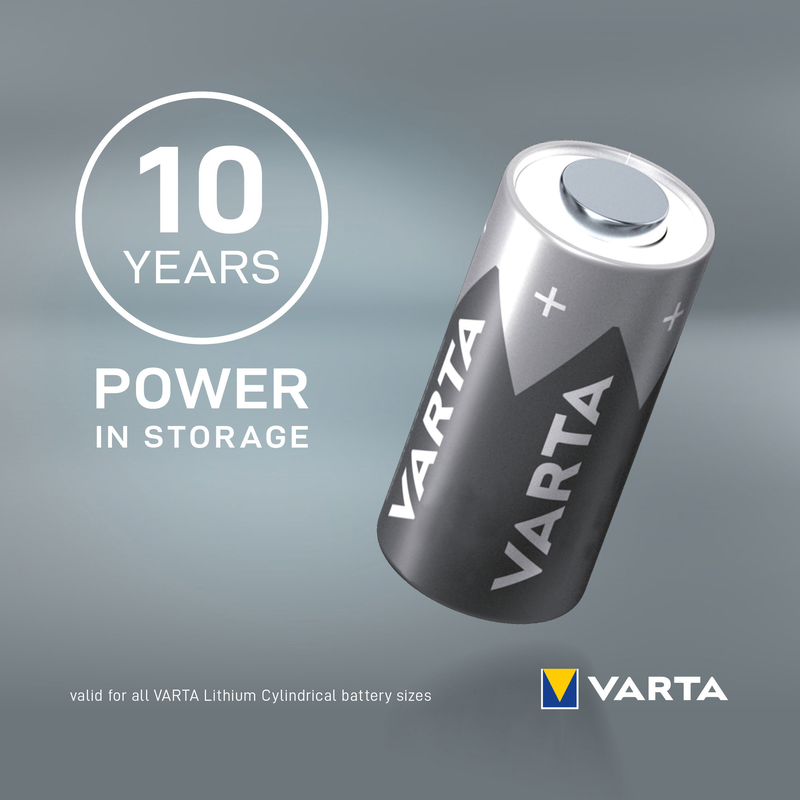 Varta lithium cylindrical cr123a, cr17345 (round cell battery, 3v) pack of 1, , medium-null
