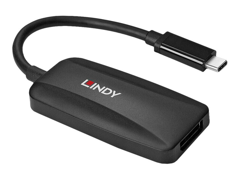 Lindy / adapter / 24 pin USB-c (m) to displayport (f) / displayport 1.4 / 13 cm / 8k60hz (7680 x 4320) support, 4k120hz (3840 x 2160) support / black-null