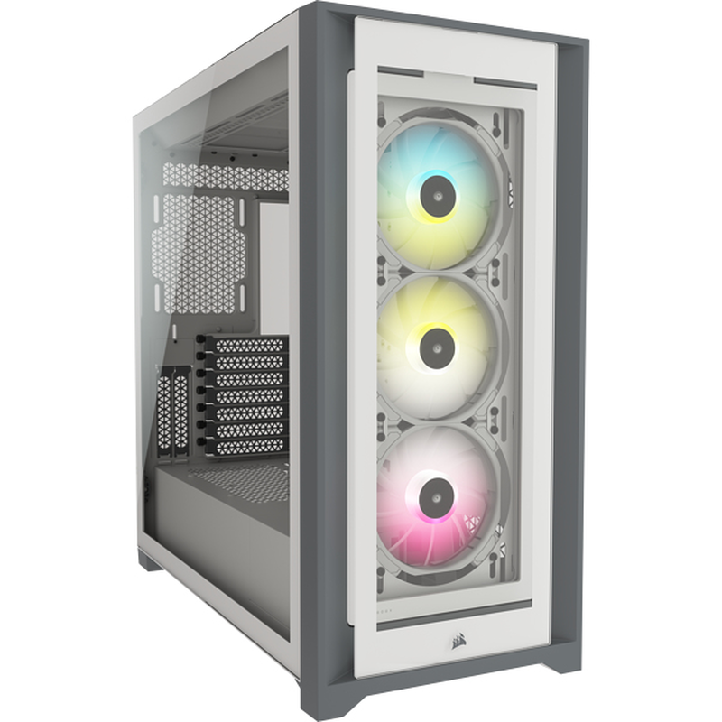 Corsair icue 5000x rgb tempered glass mid-tower atx pc smart case (cc-9011213-ww)-null