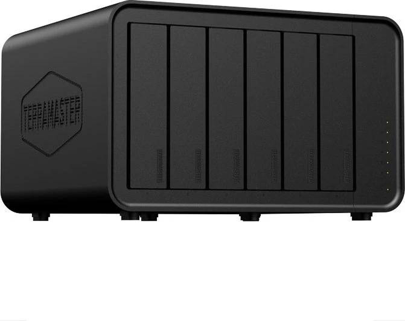 Terramaster f6-424 6-bay sata nas intel n95 quad-core 8GB ddr5 dual 2.5GBe dual m.2 nvme cache diskless black-null