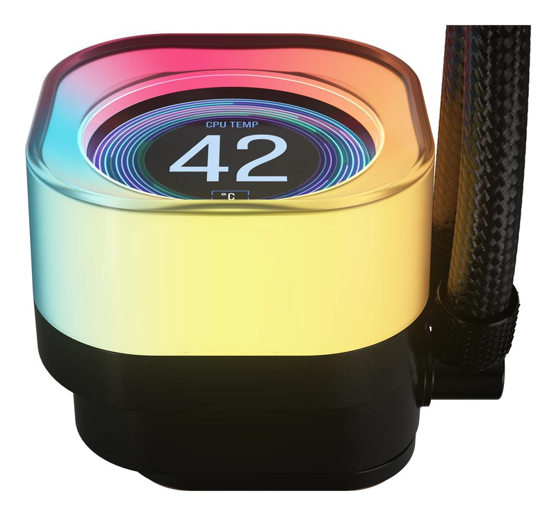 Corsair icue link titan 240 rx lcd aio liquid CPU cooler 240mm 2x120mm rx120 rgb 2.1in 480x480 lcd black-null