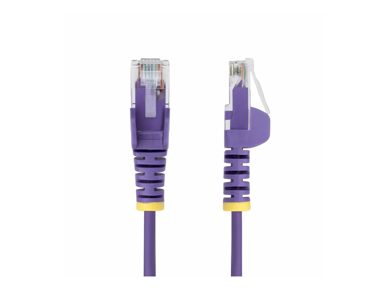 Startech.com 50cm purple slim cat6 ethernet cable, snagless, 28awg, lszh patch cable rj-45 (m) to rj-45 (m) 50 cm / 3.6 mm / utp / cat 5/5e/6 / ieee 802.3bt / halogen-free, snagless / purple-null