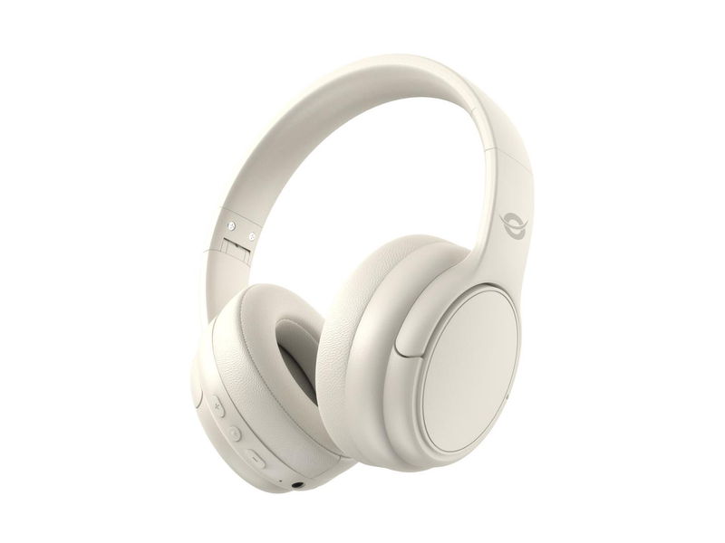 Conceptronic parris03c bluetooth stereo headphones over-ear 30h foldable built-in mic 3.5mm cream-null