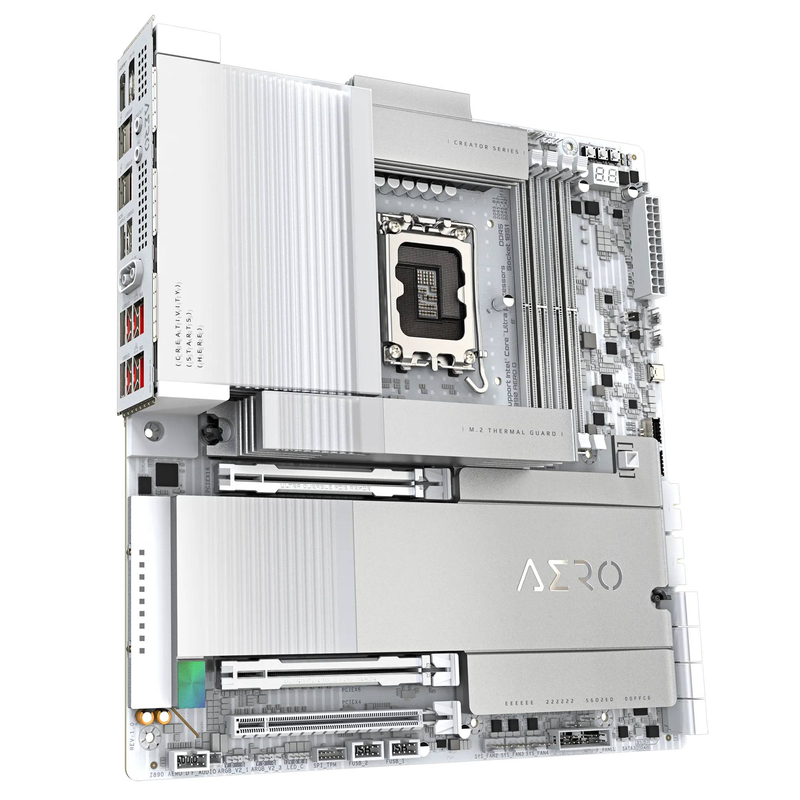 Gigabyte z890 aero d e-atx motherboard lga 1851 intel z890 ddr5 pcie 5.0 Wi-Fi 7 thunderbolt 5 dual 10GBe silver-null