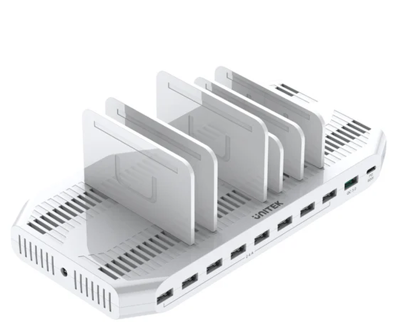 Unitek charge station 160w 10-port 8×2.4a + 1xqc3.0 + 1xpd60w y-2190, , medium-null