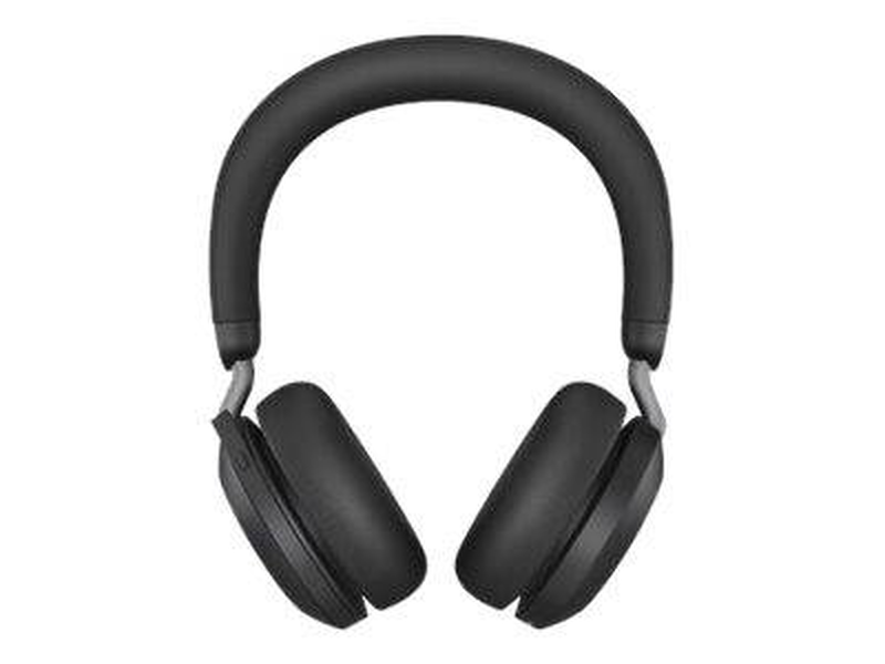 Jabra evolve2 75 / headset / on-ear / bluetooth / wireless, wired / active noise cancelling / USB-c / noise isolating / black / with charging stand / certified for microsoft teams, , medium-null