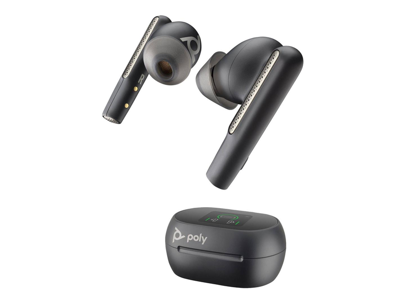 Poly voyager free 60+ uc true wireless earbuds hybrid anc touchscreen charge case bt700 USB-c carbon black-null
