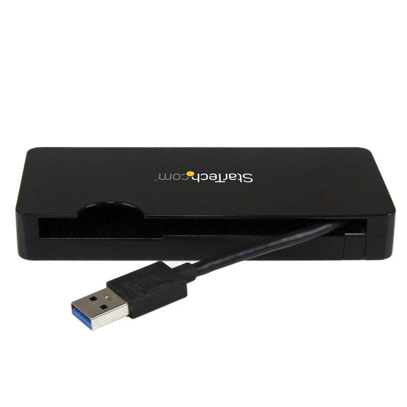 Startech USB3smdockhv USB 3.0 mini docking station HDMI or vga 2048x1152 gigabit ethernet USB-a bus-powered black-null