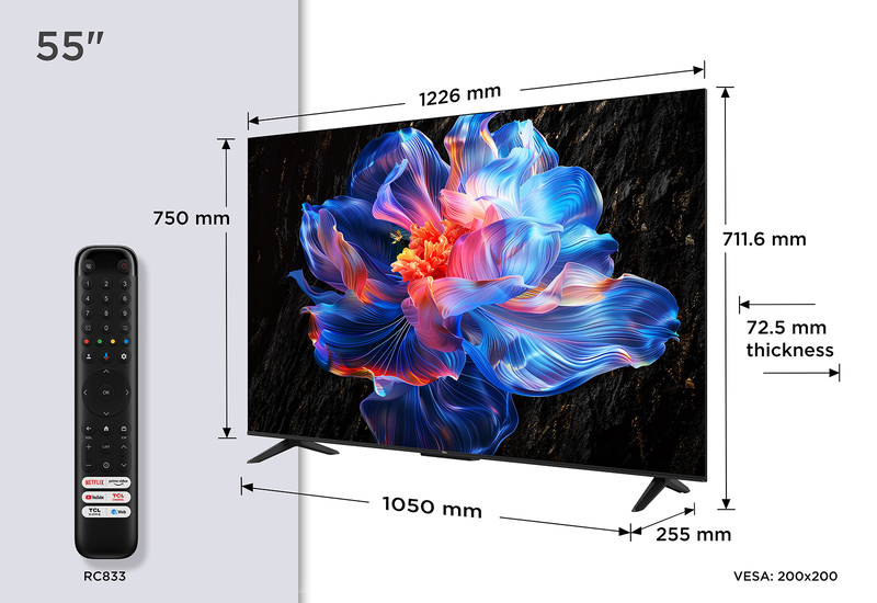Tcl smart TV 55" 4k dled v6c (2025)-null
