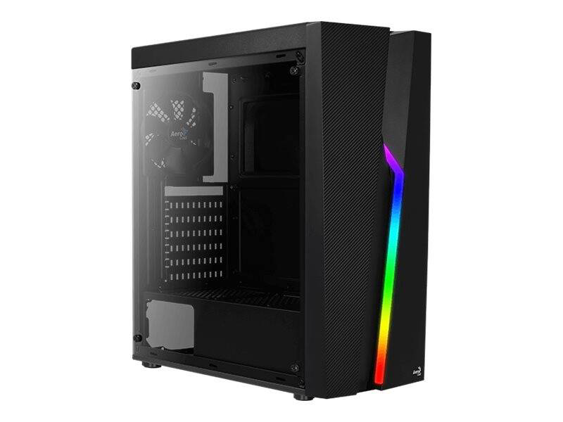 Aerocool bolt - tower - atx - windowed side panel (acrylic) - no power supply (atx) - black - USB/audio, , medium-null